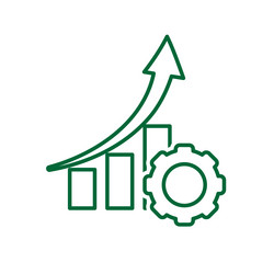 optimization icon data up chart vector image