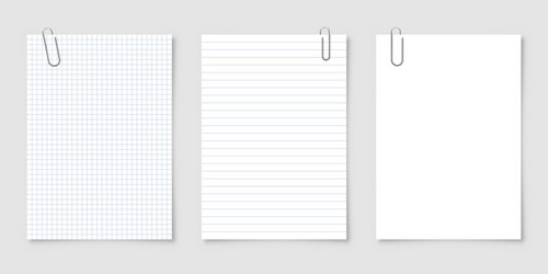 realistic blank paper sheets in a4 format vector