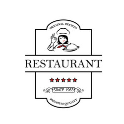 restaurant emblem design vector