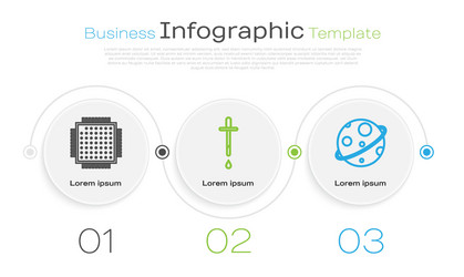 set line processor pipette and planet business vector image