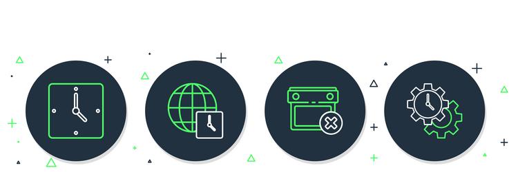 set line world time calendar date delete clock vector image