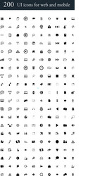 set of 200 ui icons for web and mobile vector