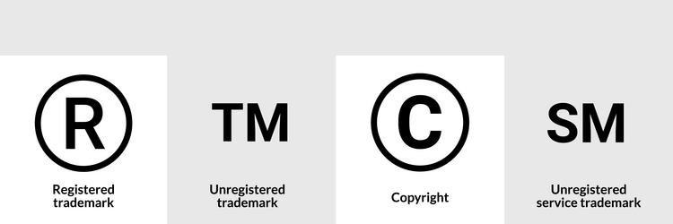 trademark copyright symbol logo trade mark sign vector