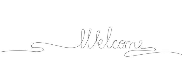 welcome hand drawn line calligraphy modern vector