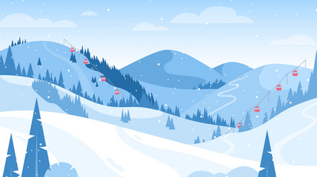 Winter mountain landscape Royalty Free Vector Image