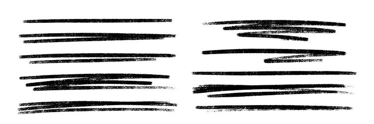 black color crayon underline set - horizontal hand vector image