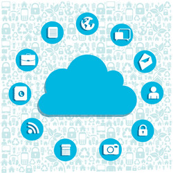 Cloud computers and communications technology vector