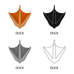 Design duck and paw symbol set vector