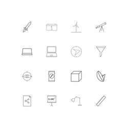 education and science simple linear icons set vector image