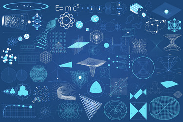 elements symbols and schemes of physics vector image