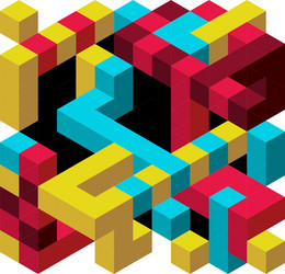 Geometric Abstract Cube Background vector image