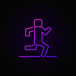 Man running linear colorful icon vector