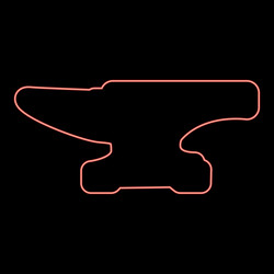 Neon anvil red color image flat style vector