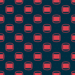 red line binary code icon isolated seamless vector image