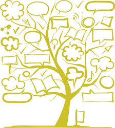 sketch of tree with arrows and frames for your vector image