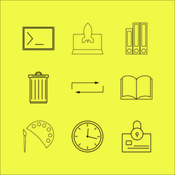 Web linear icon set simple outline icons vector