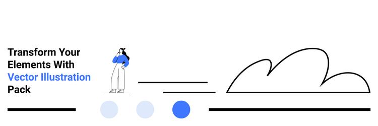 minimalist design with abstract lines cloud shape vector image