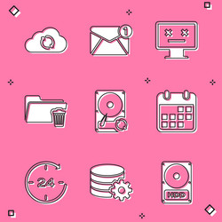 set cloud sync refresh new email incoming message vector image