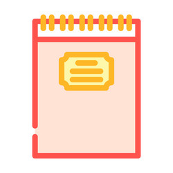 spiral notepad list color icon vector image