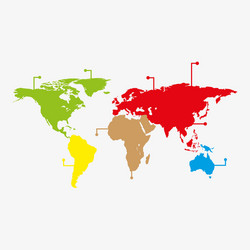 World map infographic with colorful pointers vector