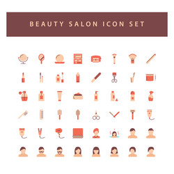 beauty salon icon set with colorful modern flat vector