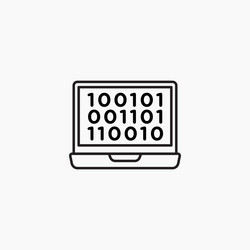 binary codeline in thin line black color flat vector image
