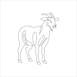 goat one line continuous drawing vector image