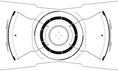 hud sci-fi interface screen view grey geometric vector image