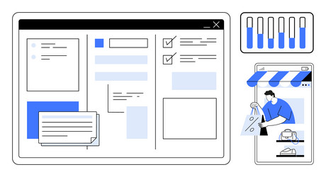 interactive website dashboard showing e-commerce vector image