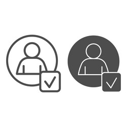 marked application form line and solid icon vector image