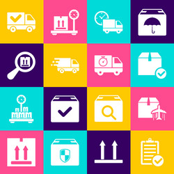 set verification of delivery list plane vector image