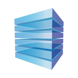 stack of transparent blocks that makes a cube vector image