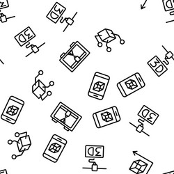 3d printing processing seamless pattern vector image