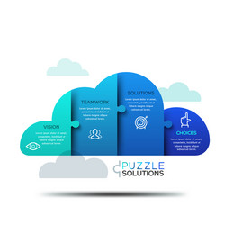 Cloud Puzzle Layout - Data Storage vector image