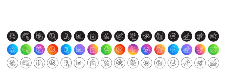 money corrupt and update data line icons for web vector image