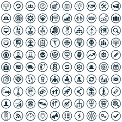 solution 100 icons universal set for web and ui vector image