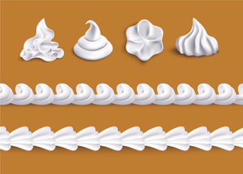 Whipped cream swirl shape topping and horizontal vector