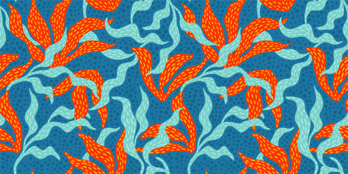 artistic seamless pattern with abstract leaves vector image
