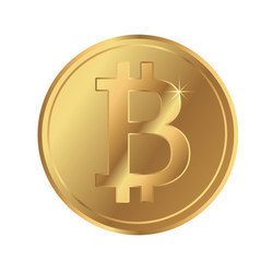 Bitcoin Blockchain Icon - Gold Gradient vector