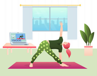 Doing exercise at home design vector