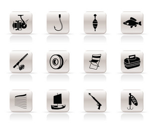 Fishing and Holiday Icons Set vector image