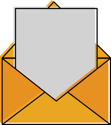 open message envelope with outcoming document icon vector image