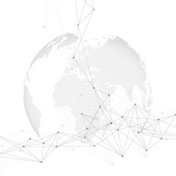 Big data complex world globe graphic abstract vector