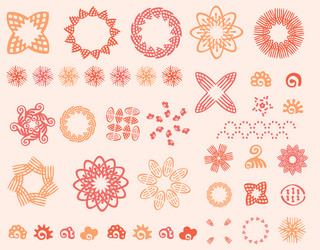 peach fuzz botanical set texture motif vector image