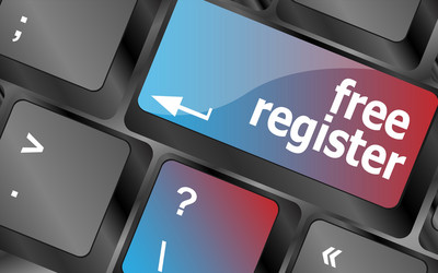 free register computer key showing internet login vector image