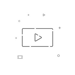 monitor display simple line icon symbol pictogram vector image