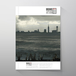 Shipyard and city landscape brochure flyer vector