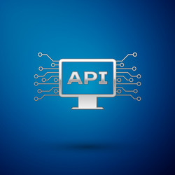silver computer api interface icon isolated vector image