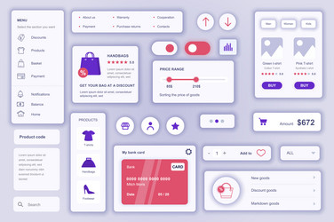 user interface elements set for commerce mobile vector image