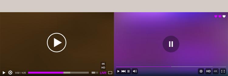video player window with menu and buttons panel vector image